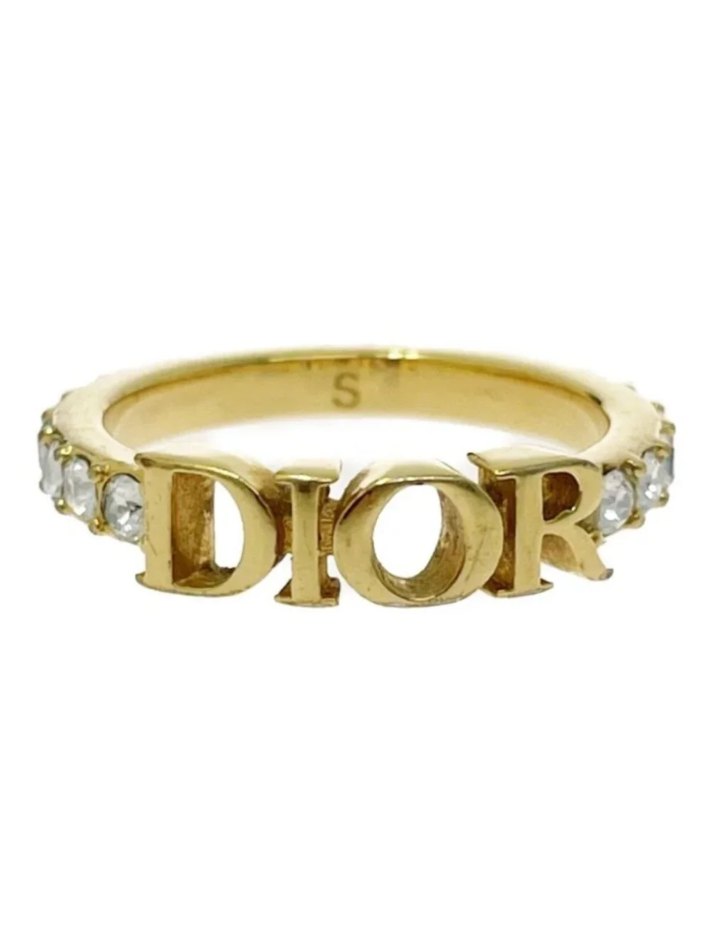 Dior Rhinestone Deceptionring Gold Ring